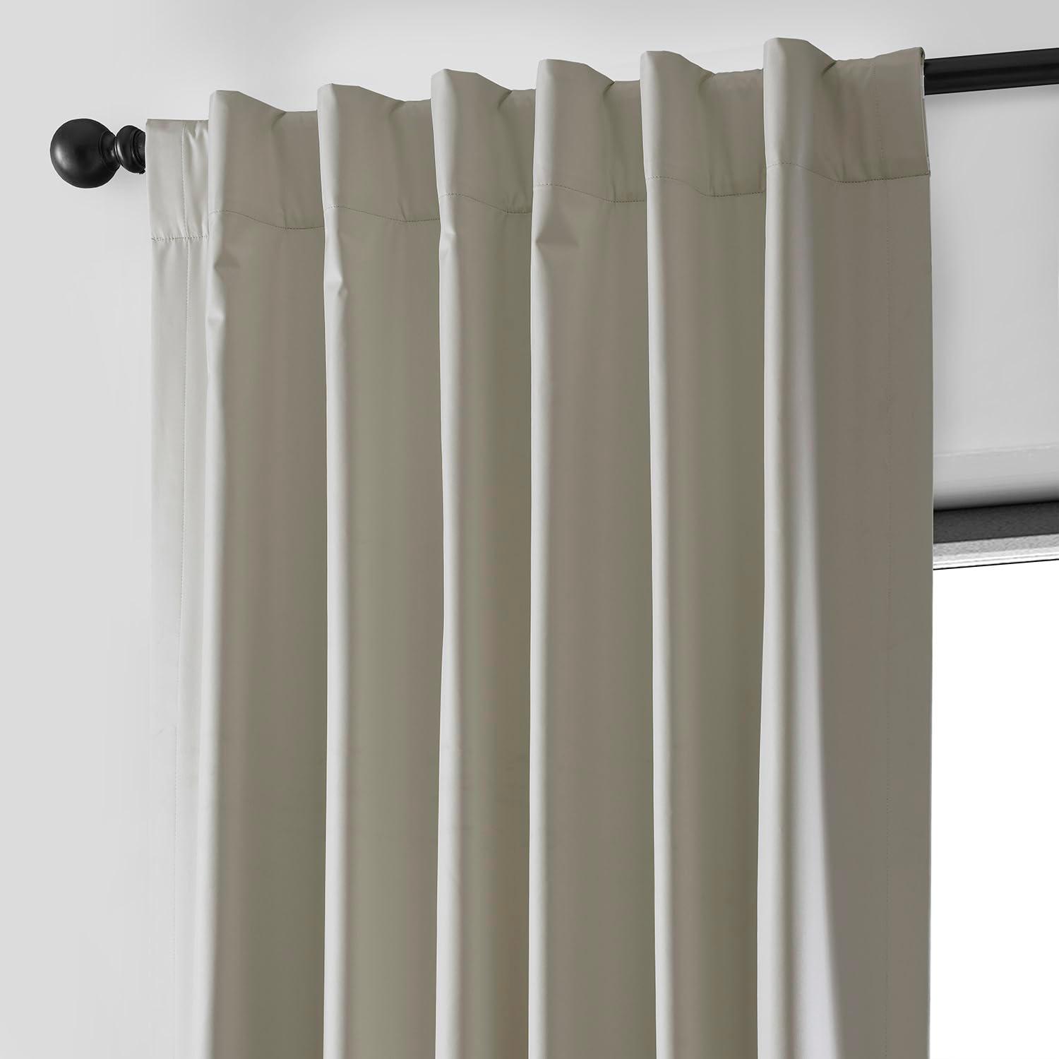 HPD Half Price Drapes Essential Solid Blackout Curtains for Bedroom 96 Inches Long (1 Panel) Thermal Insulated Blackout Curtains for Living Room Rod Pocket Window Curtains, 50W x 96L, Dark Ivory