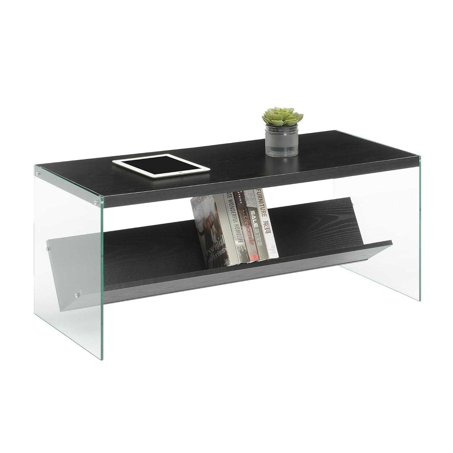 SoHo Coffee Table with Shelf, Black