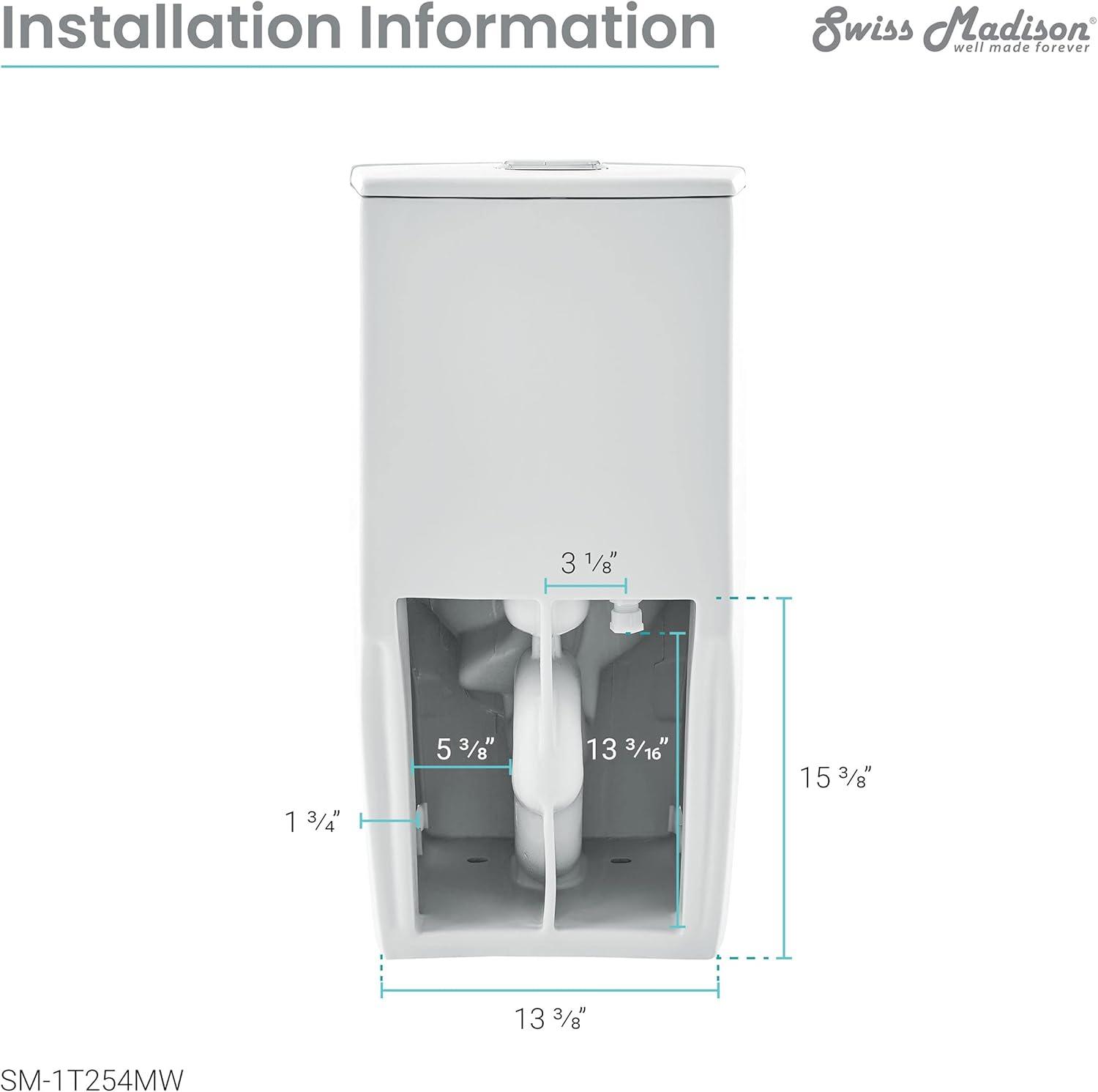 St. Tropez One-Piece Elongated Toilet Vortex Dual-Flush in Matte White 1.1/1.6 gpf