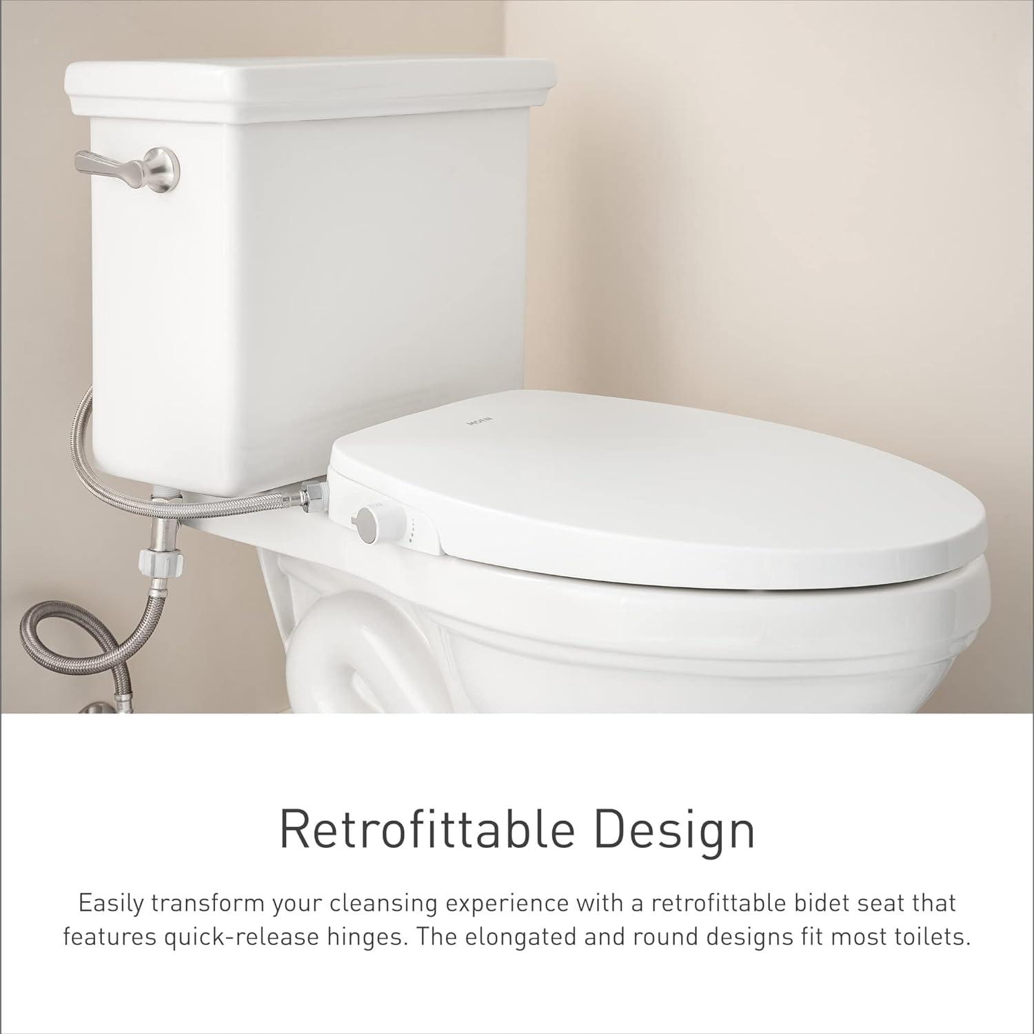 2-Series Non Electronic Bidet Seat for Round Toilets in White