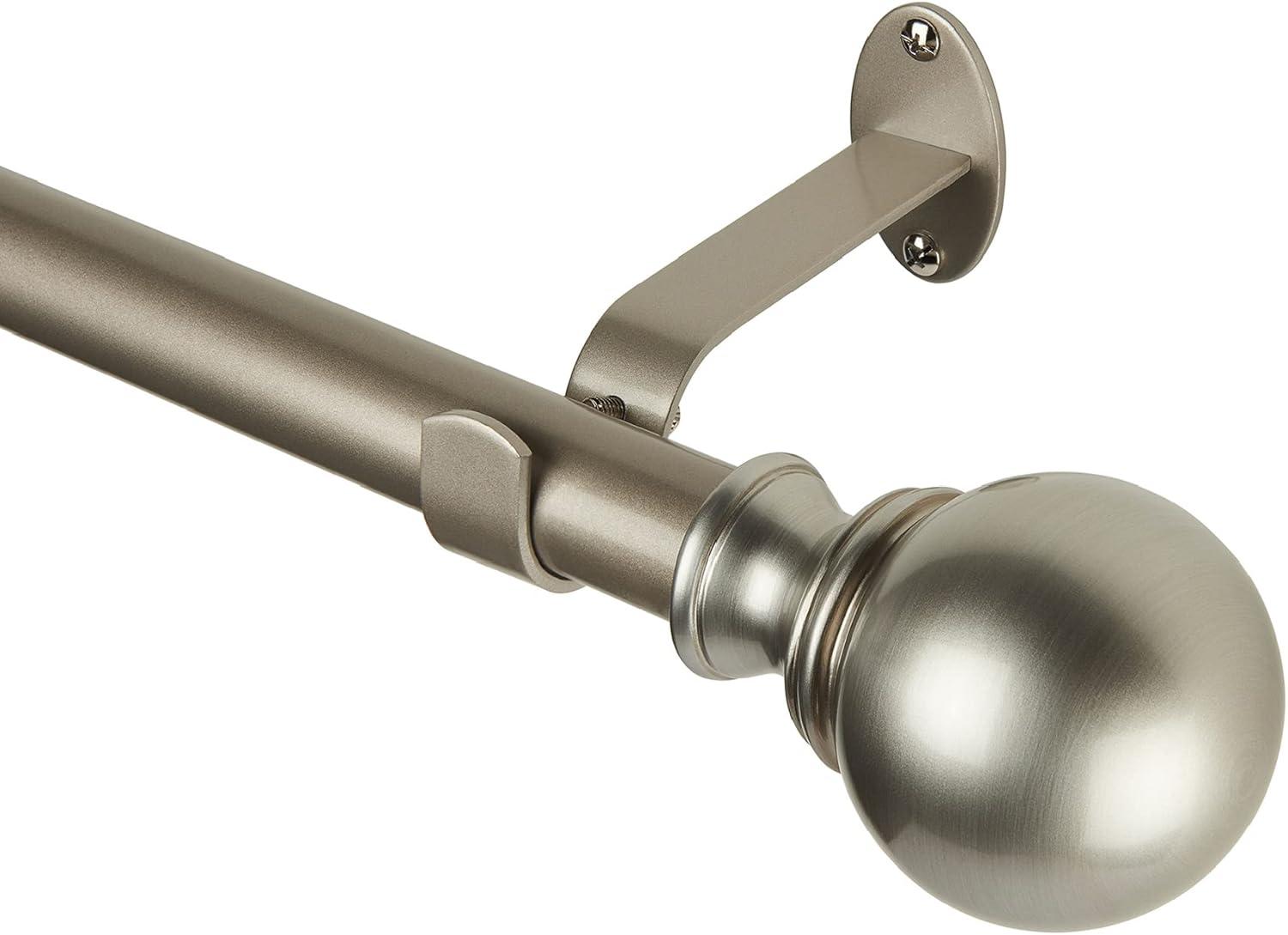 Darion Adjustable Single Curtain Rod with Globe Ball Finial