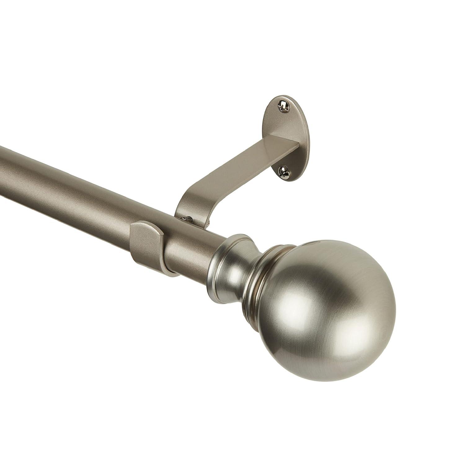 Darion Adjustable Single Curtain Rod with Globe Ball Finial