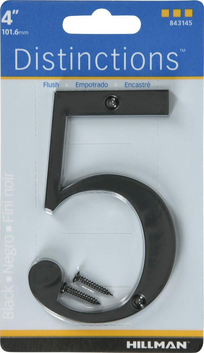 4-Inch Matte Black Zinc House Number 5