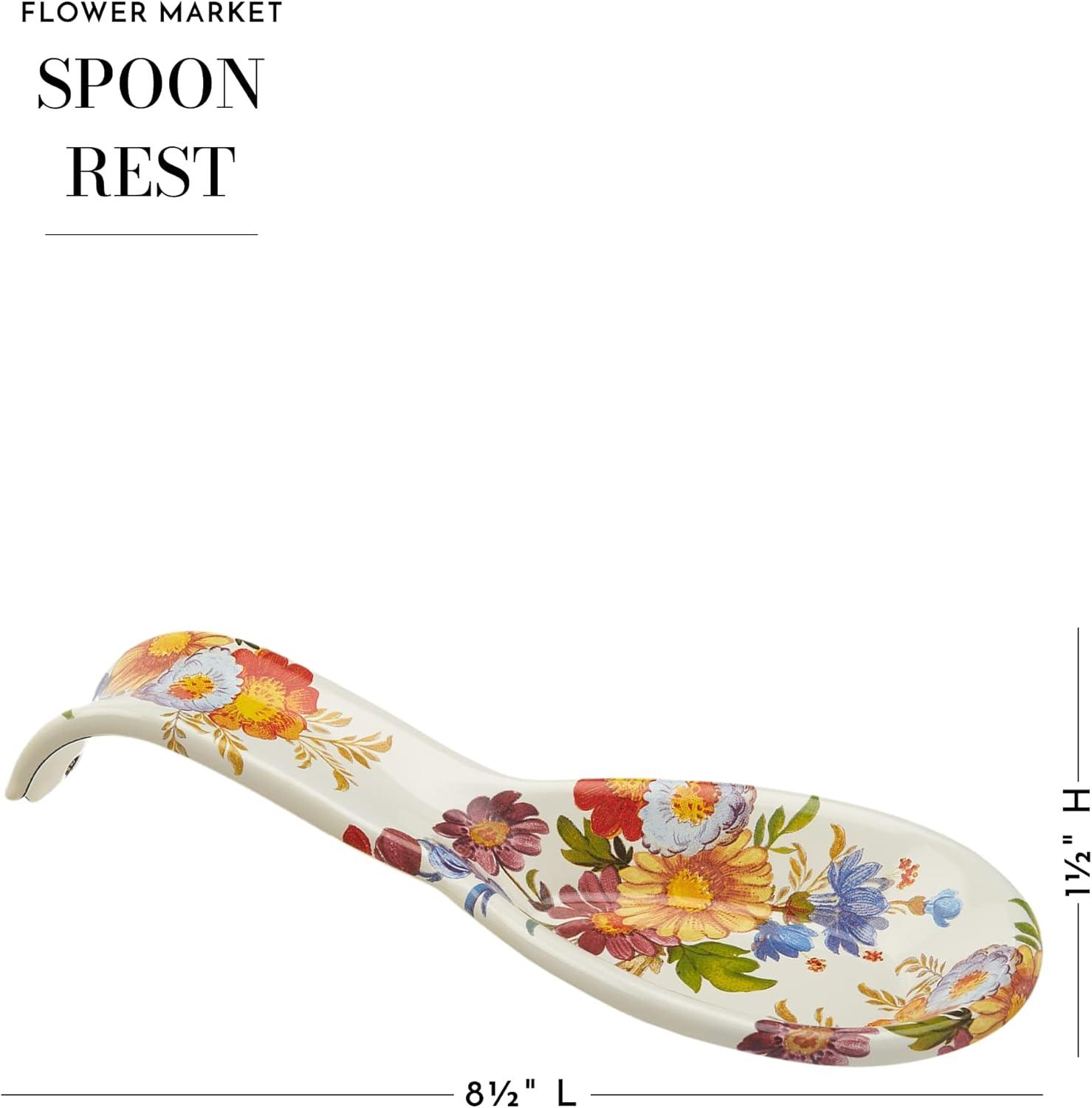 French Country Floral Enamel Steel Spoon Rest