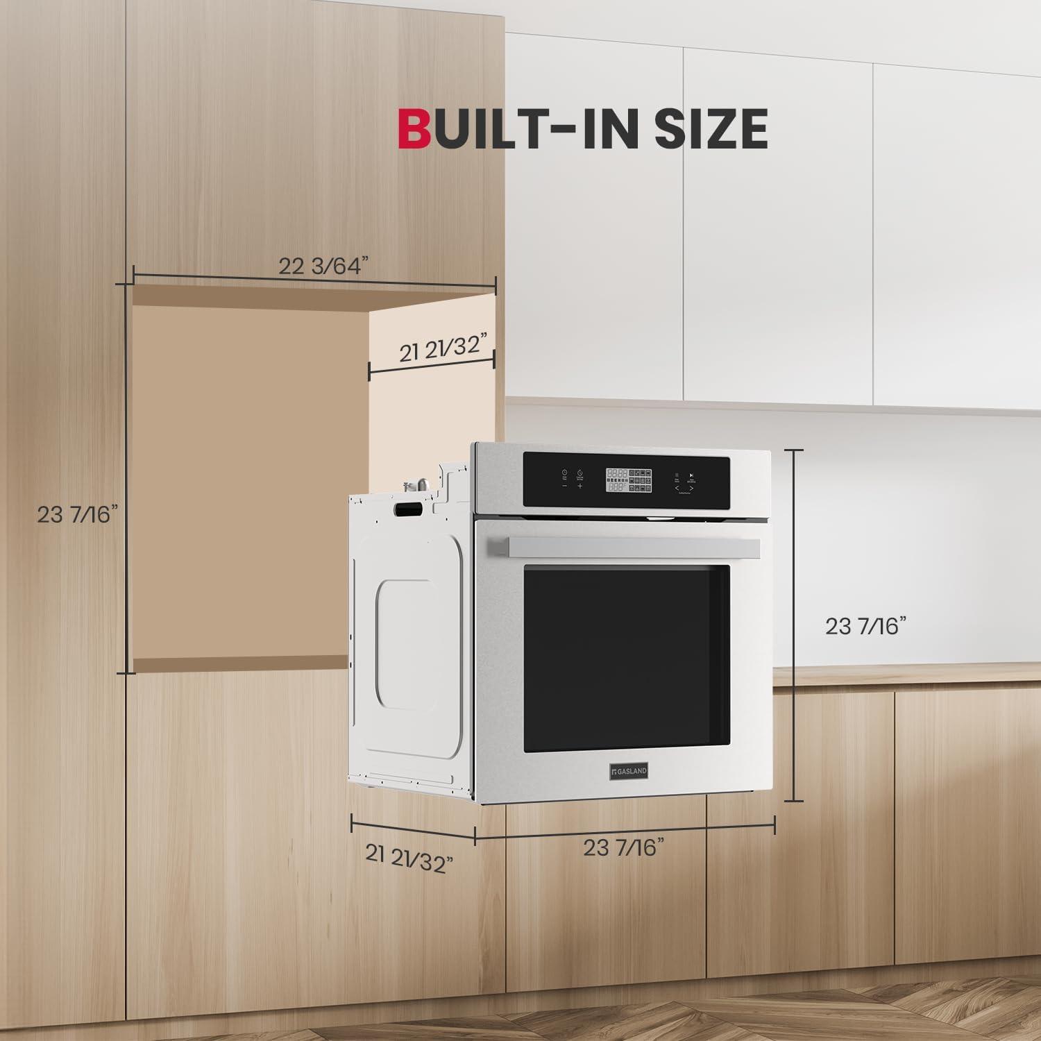 GASLAND 24" 2.3 cu. ft. Electric Single Wall Oven With 6 Cooking Functions ES606MS