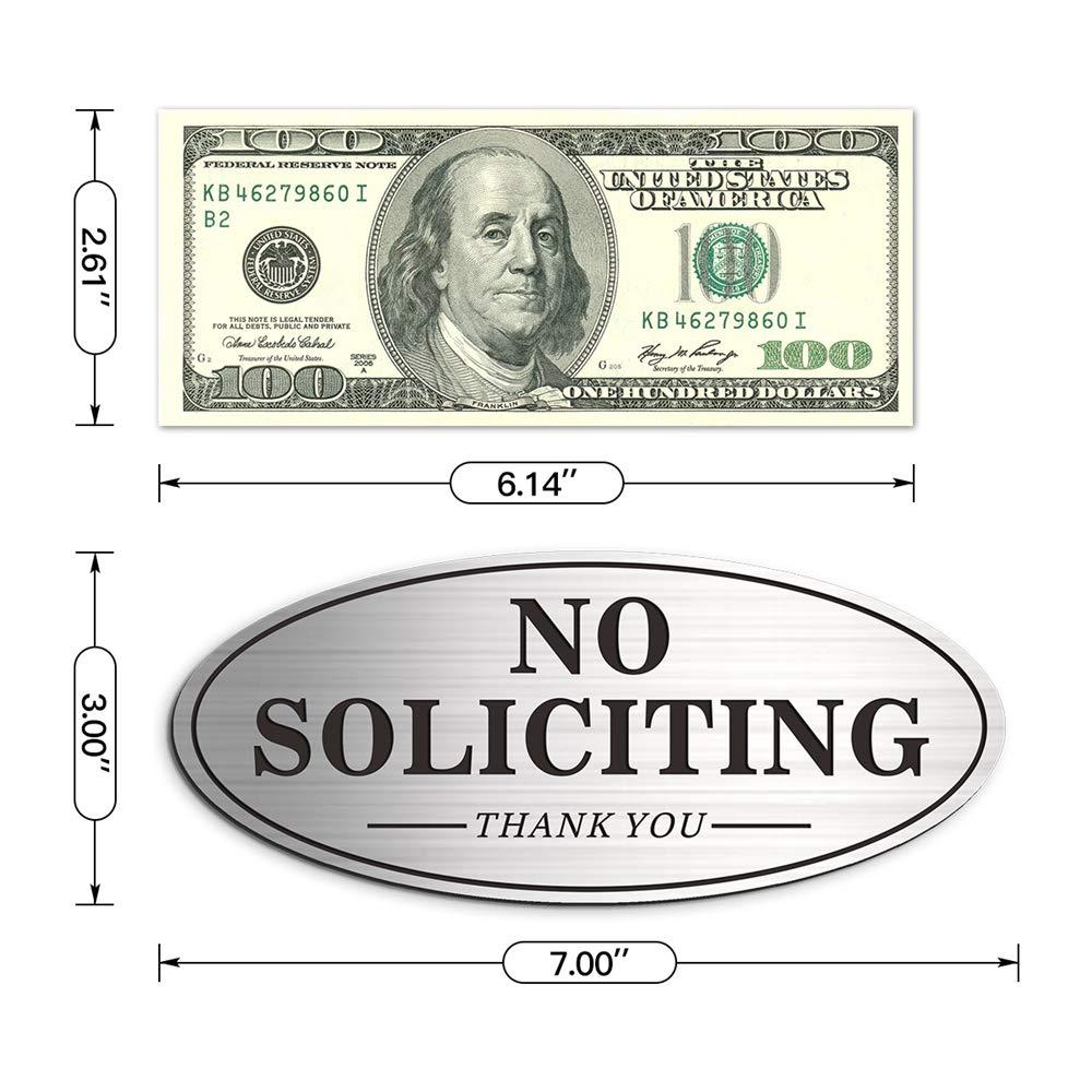 No Soliciting Sign For Front Door, (2 Pack) Self-Adhesive 7 x 3 Inches Seriously Don't Make it Weird Aluminum Metal Signs