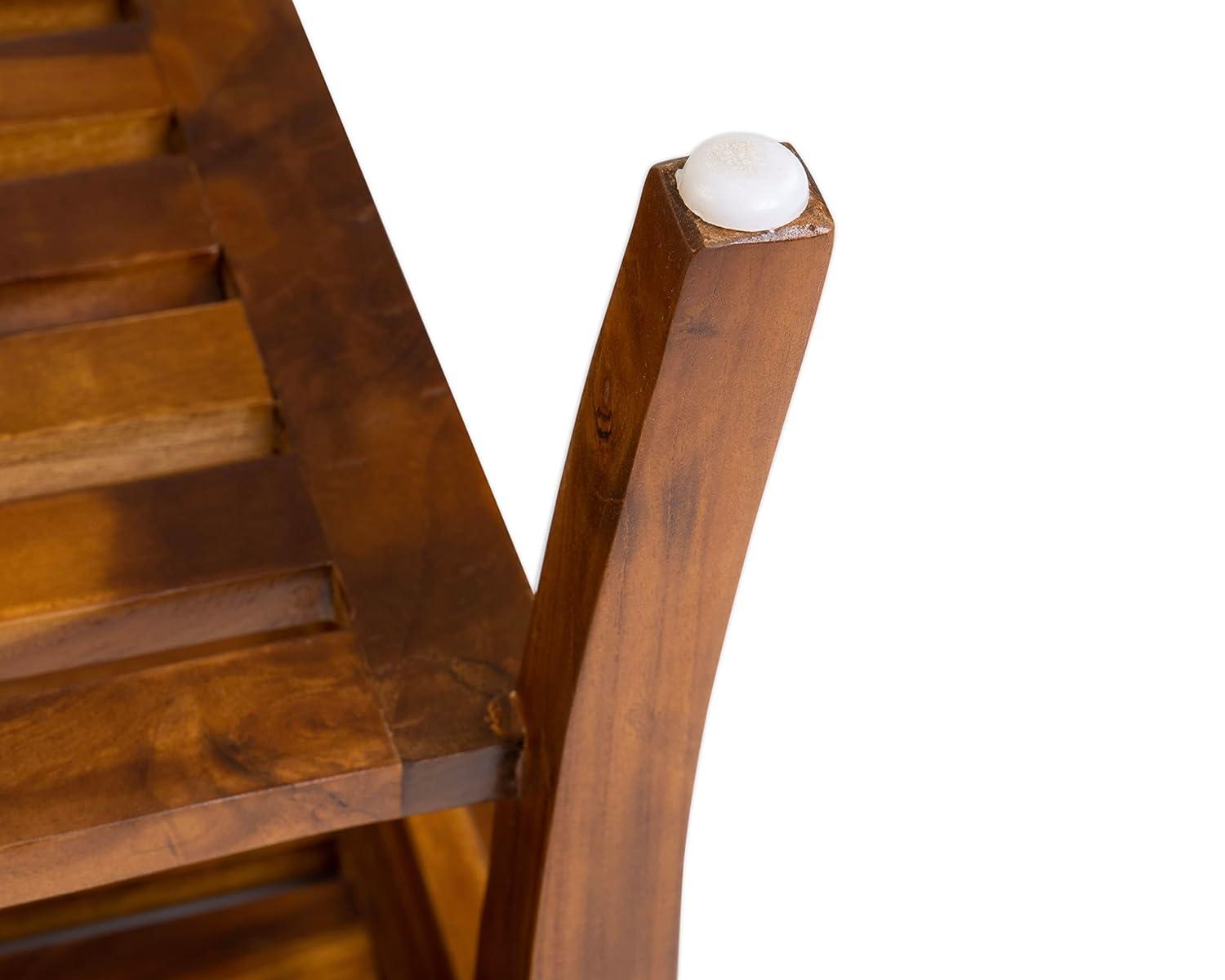 Ala Teak Brown Waterproof Shower Bench with Shelf