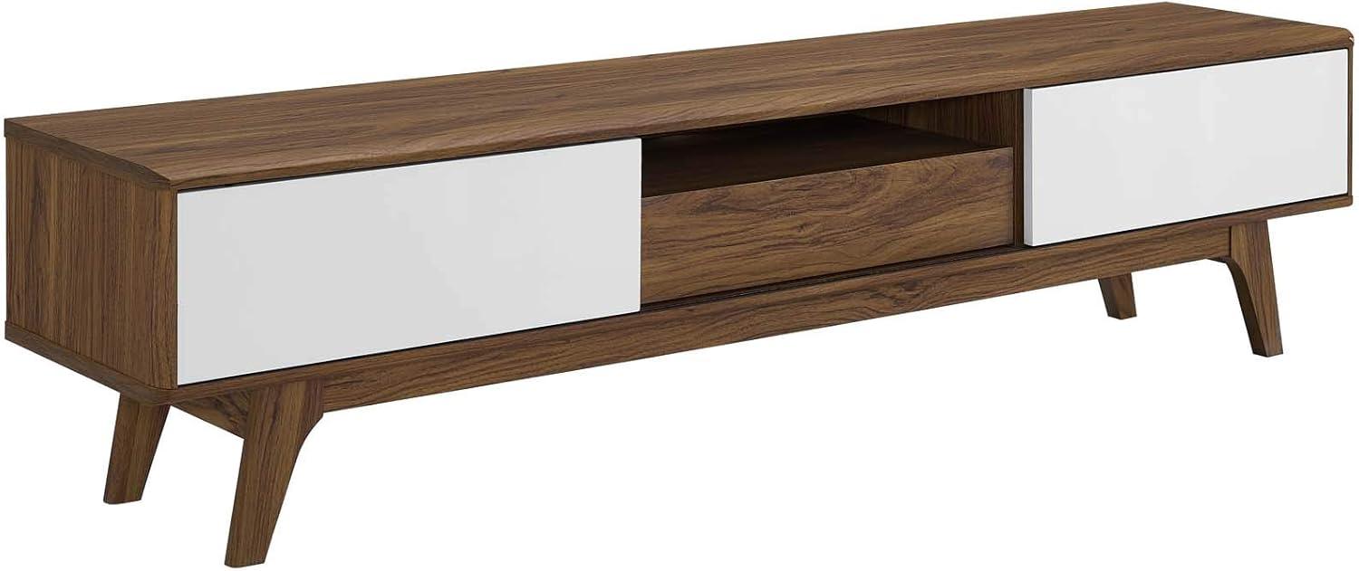 Envision 70" White Walnut Mid-Century Modern Media Console