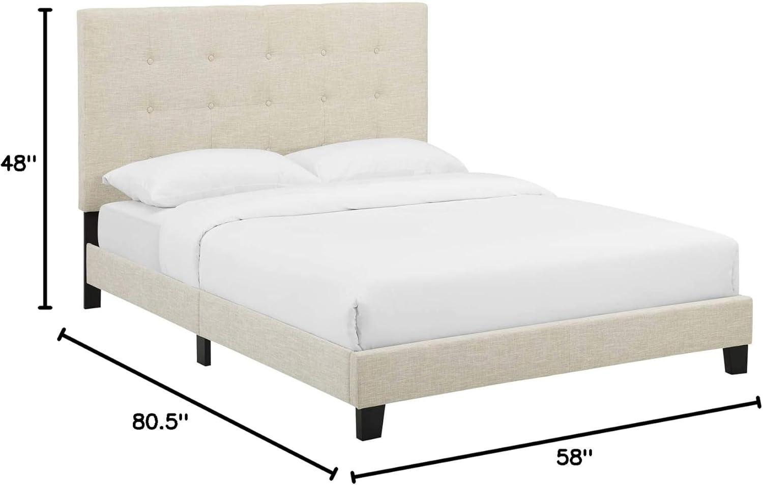 Modway Melanie Tufted Button Upholstered Fabric Platform Bed