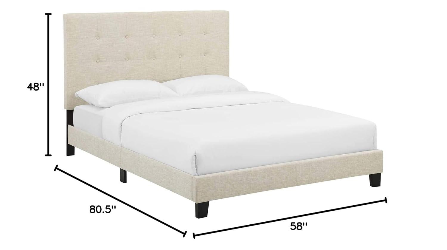 Modway Melanie Tufted Button Upholstered Fabric Platform Bed