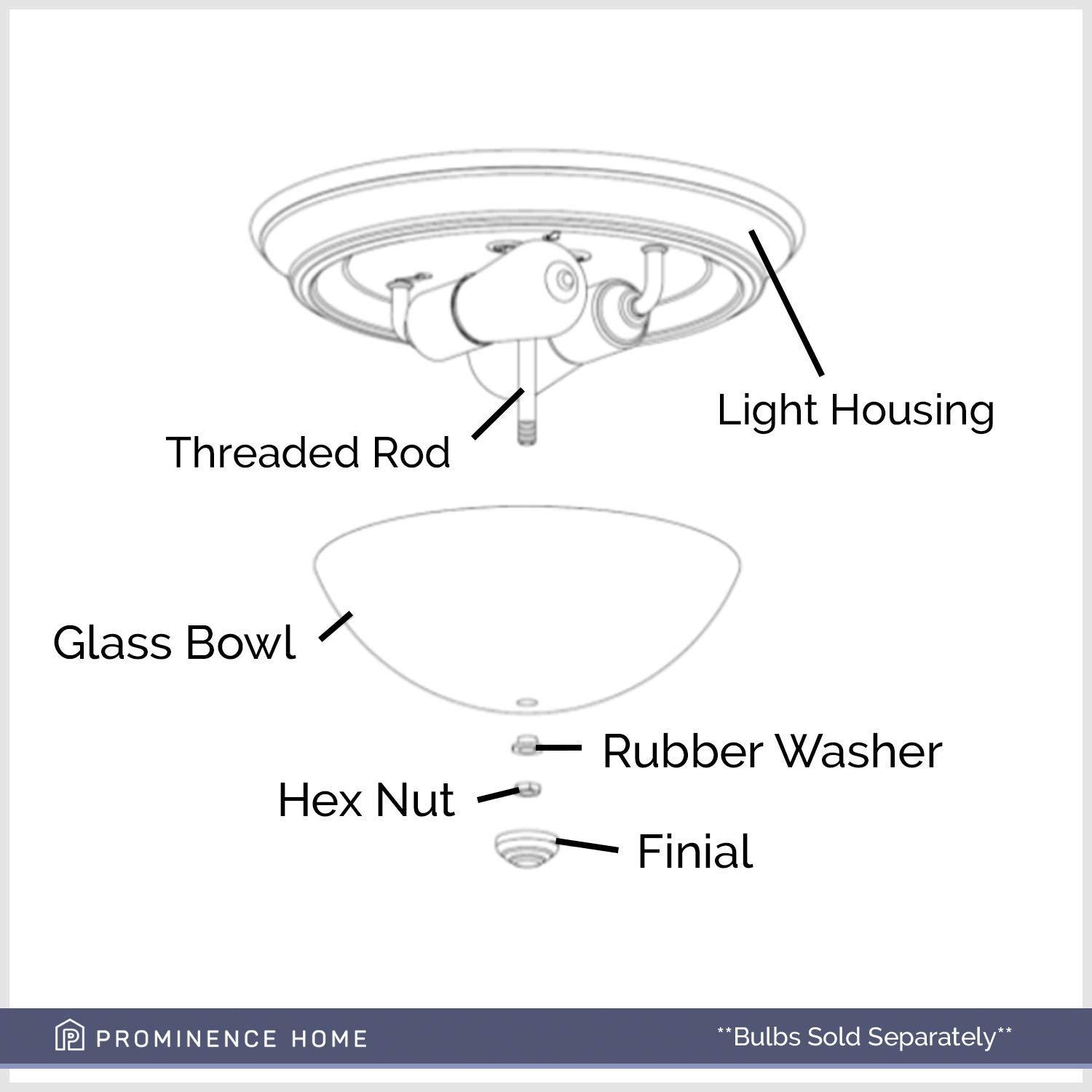 14.25" Clear Glass and Bronze Drum LED Ceiling Light
