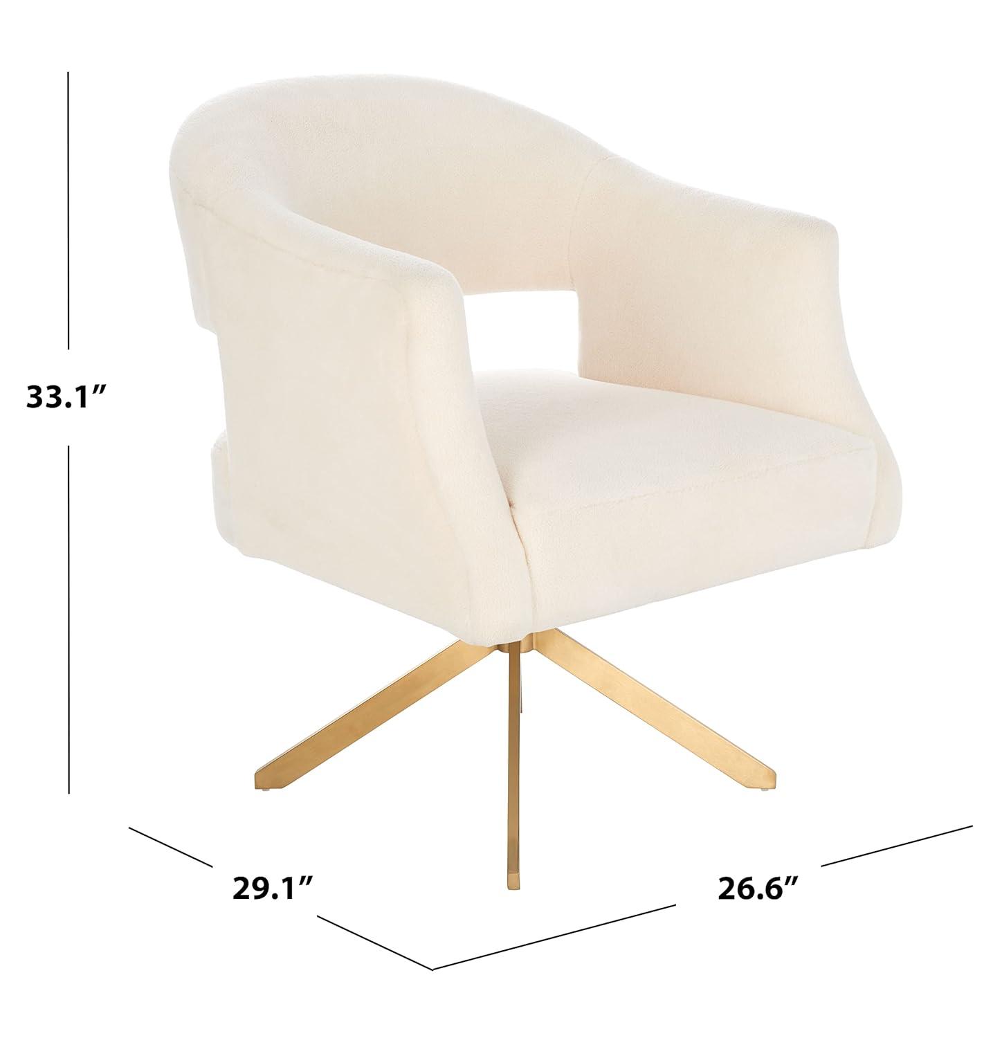 Quartz Swivel Accent Chair - SFV4736 - Ivory/Gold - Safavieh Couture