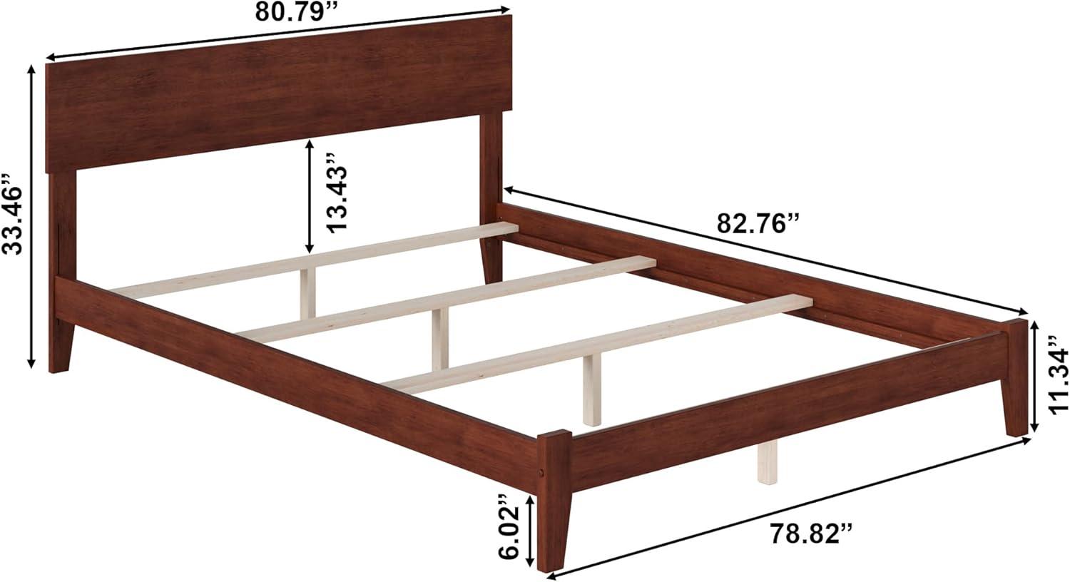 Orlando Queen Traditional Bed in Walnut