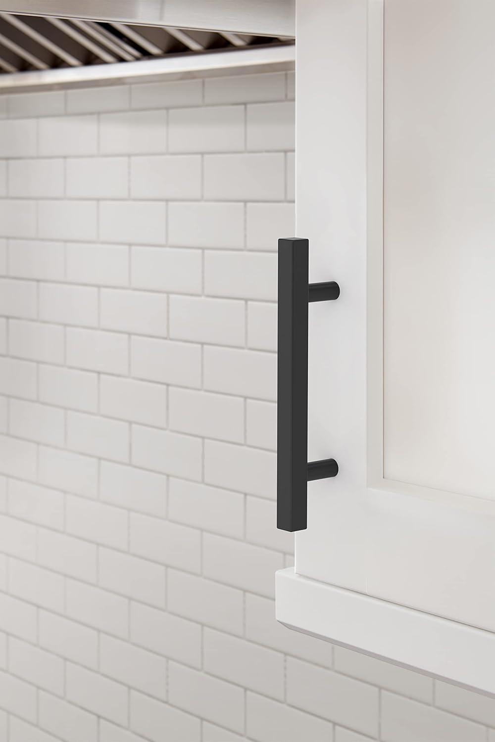 Matte Black Modern Bar Cabinet Pull with Mounting Hardware