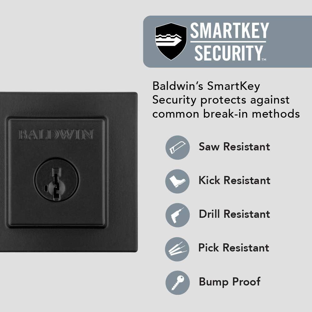 Matte Black Modern Square Single Cylinder Deadbolt