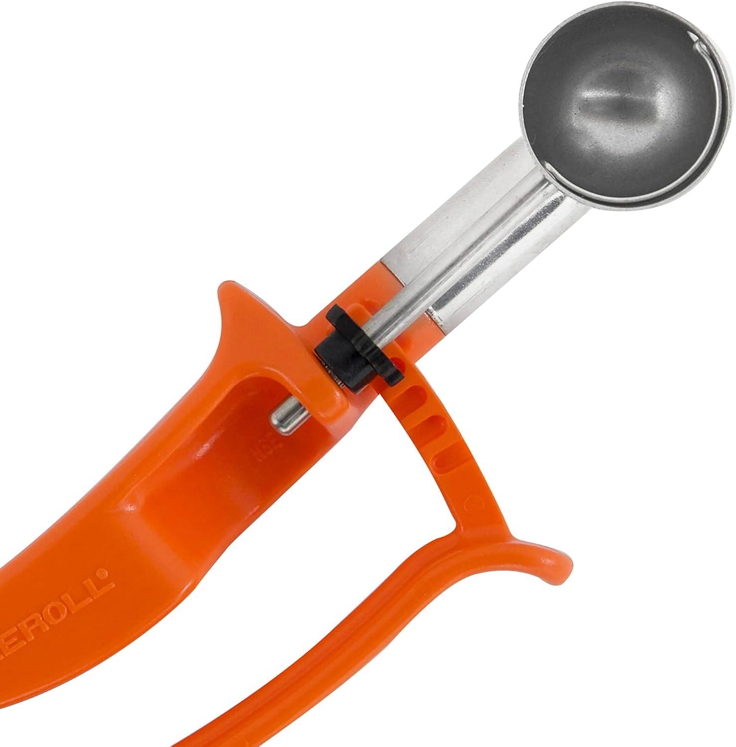 Zeroll #100 Stainless-Steel Disher, 0.32 Oz, Silver/Orange