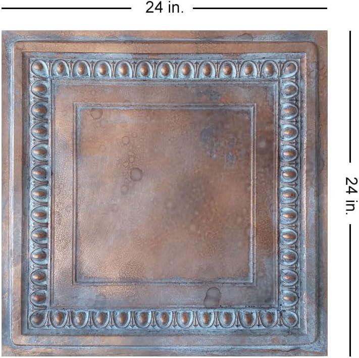 Cambridge Weathered Copper 24'' x 24'' Faux Tin Ceiling Tile Set