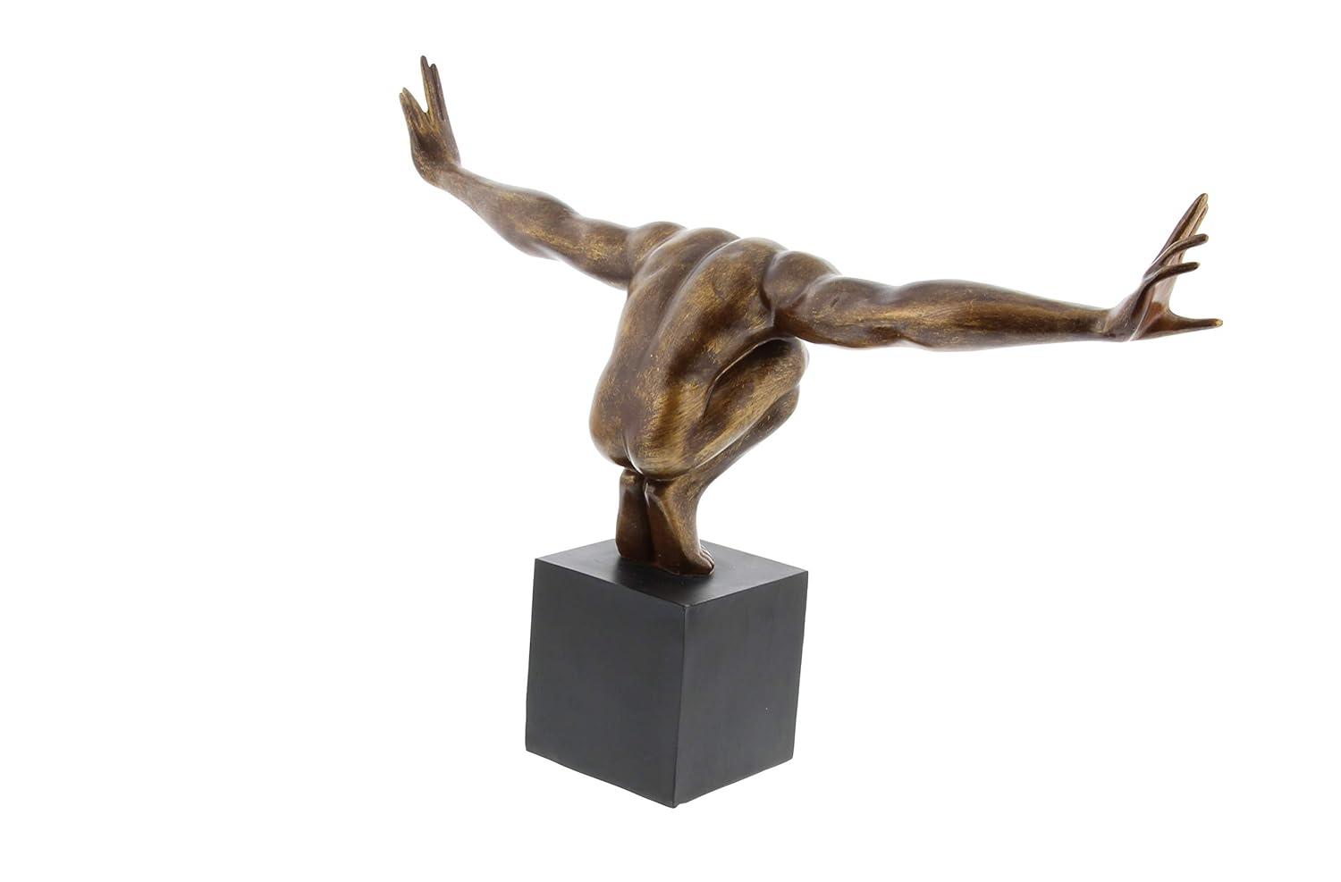 Red Barrel Studio® Cleophis Polystone Diver Decorative Bronze Sculpture with Black Base