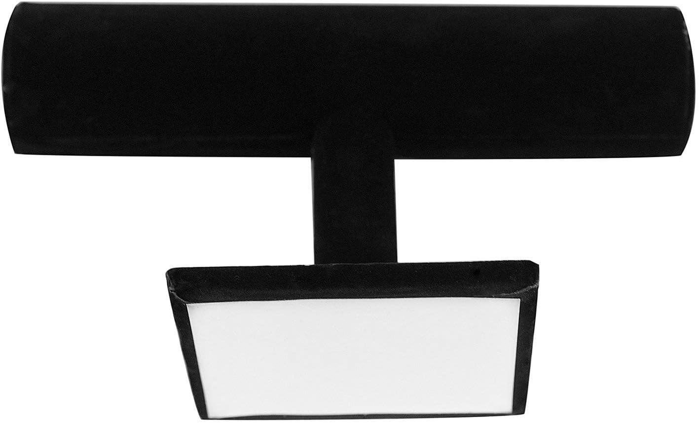 Black Velvet Hovering T-Bar Bracelet Necklace Jewelry Display Stand for Home Organization
