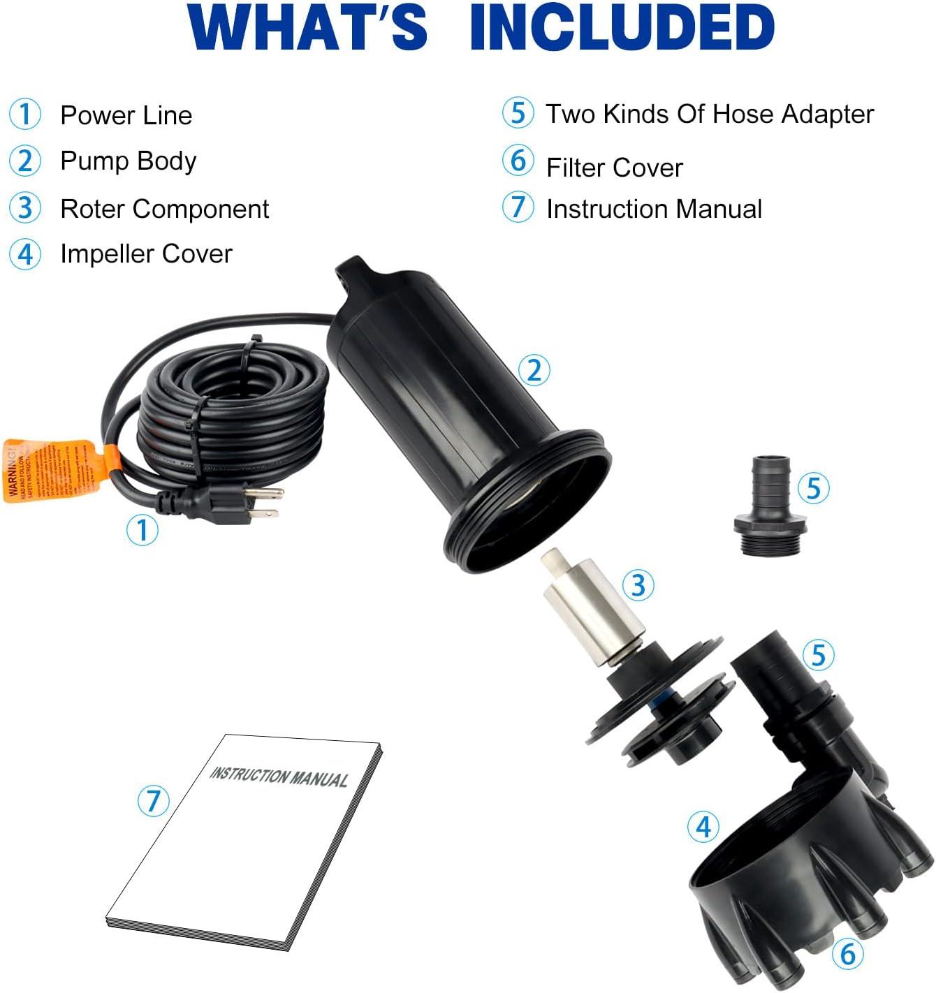 Large Black Submersible Pond Pump with Ceramic Impeller