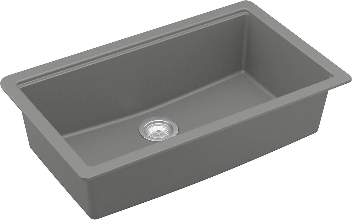 Karran Quartz 32-1/2'' X 19-1/4'' Single Bowl Undermount Workstation Kitchen Sink