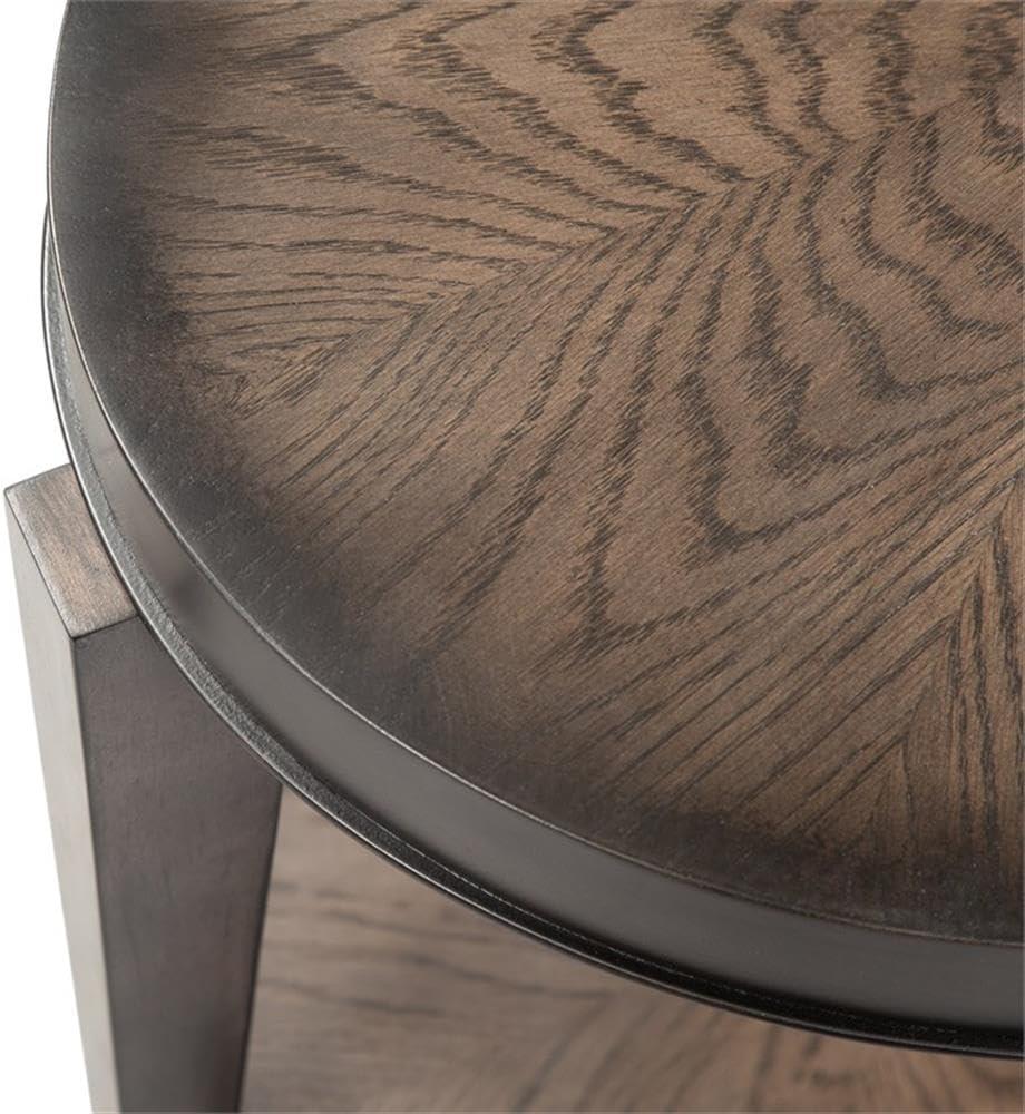 Penton Medium Brown Oval Wood and Stone Side Table