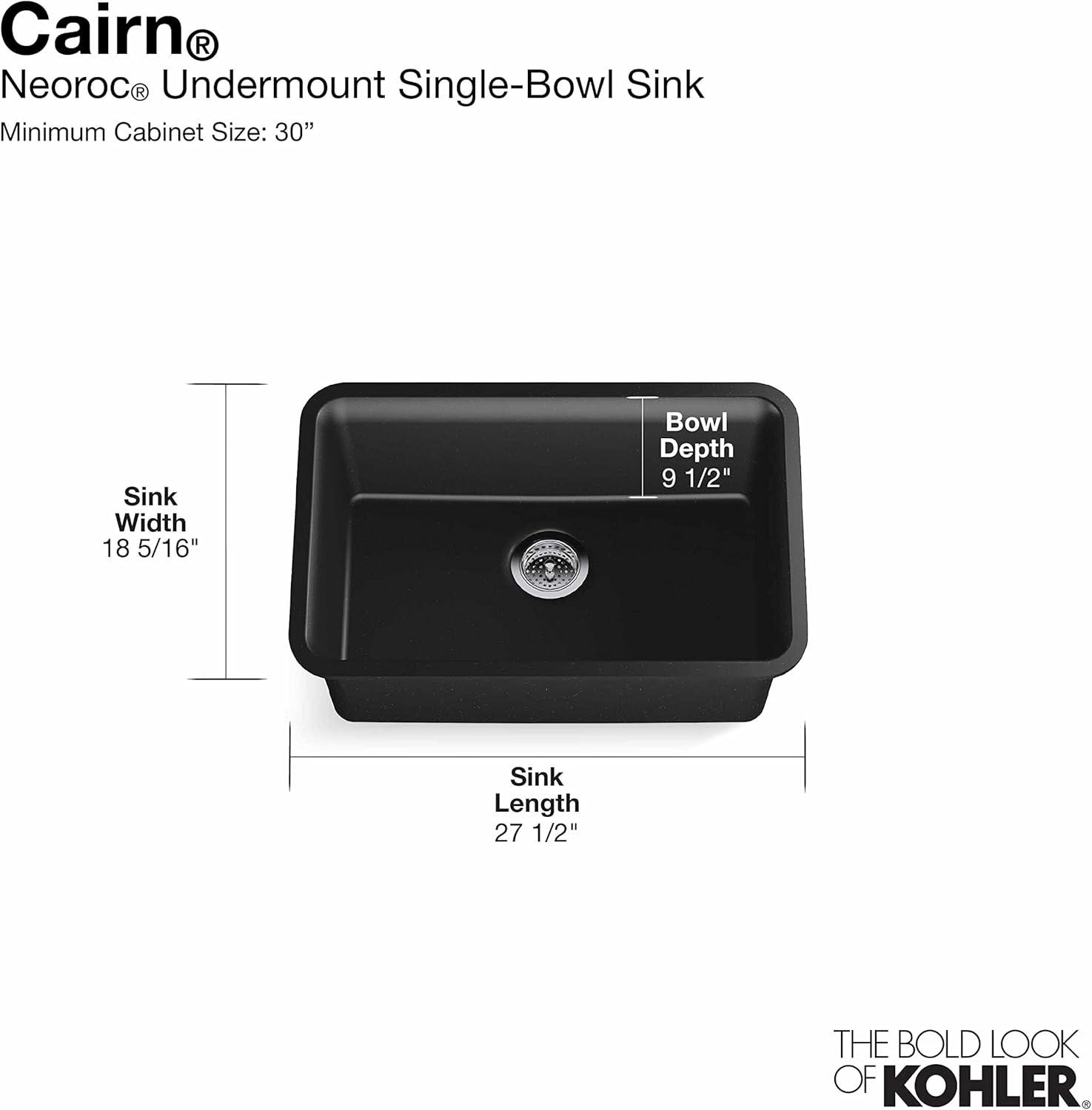 Cairn® Neoroc 27-1/2" x 18-5/16" x 9-1/2" Undermount Kitchen Sink