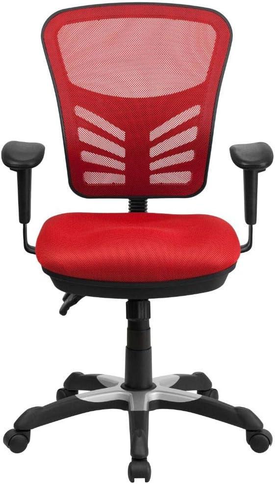 Flash Furniture Mid-Back Mesh Multifunction Executive Swivel Ergonomic Office Chair with Adjustable Arms