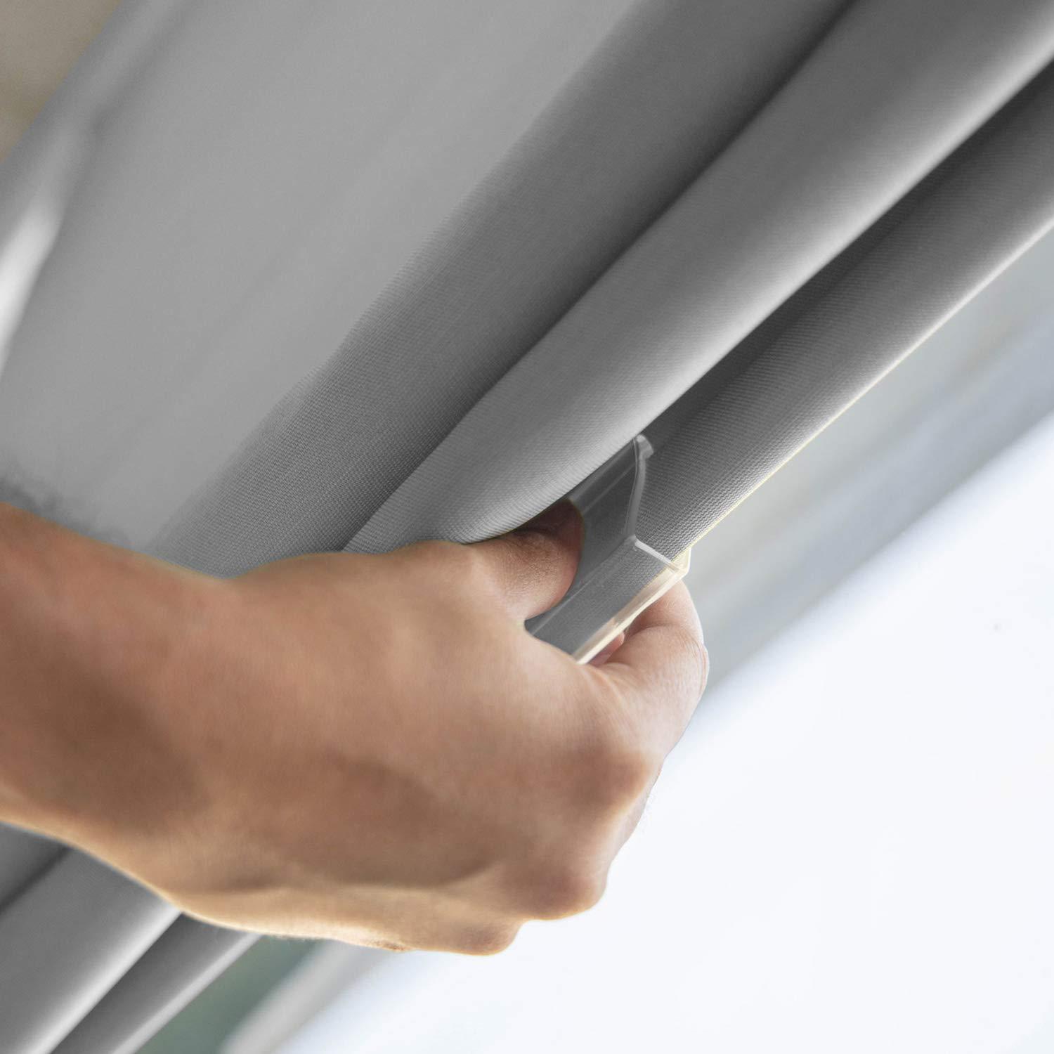 27"x64" Chicology Blackout Roman Shade Pearl Gray