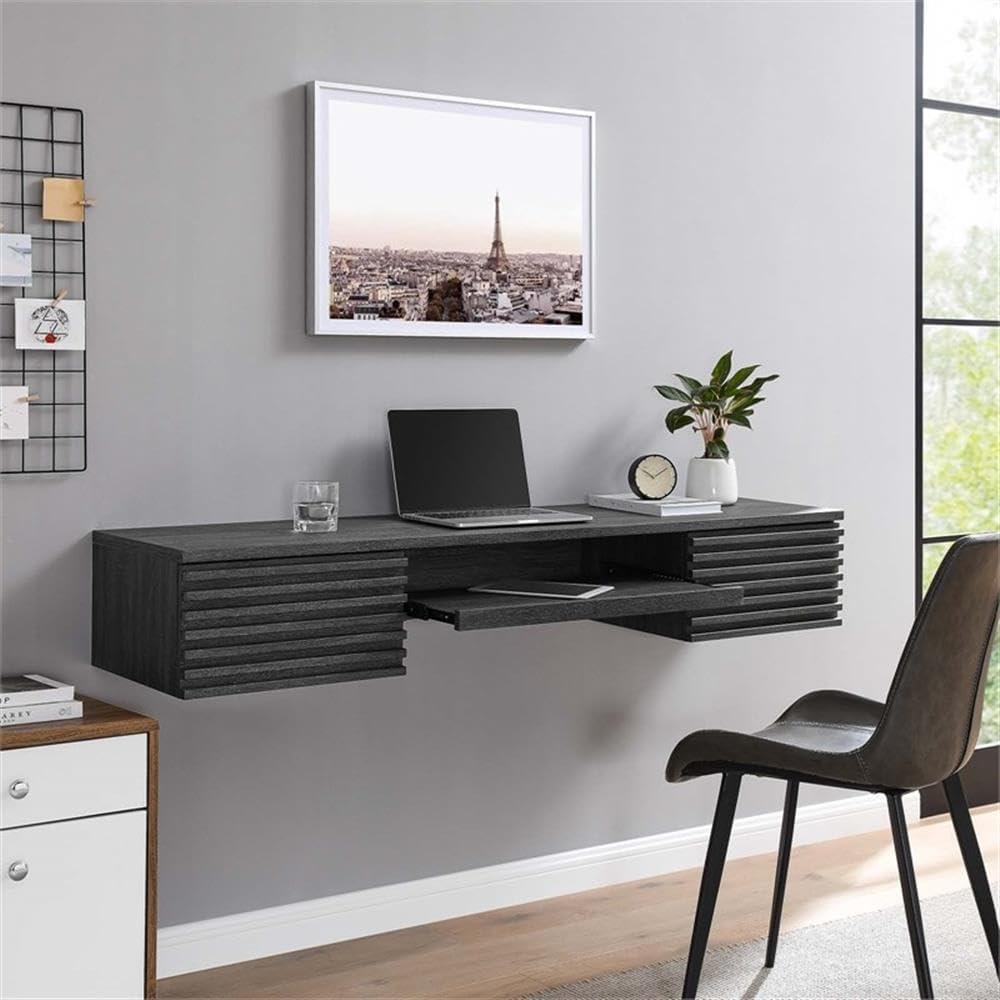 Modway Render Wall Mount Wood Office Desk