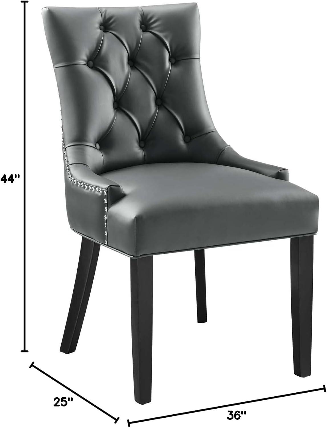 Modway Regent Vinyl Dining Chair Black: Upholstered, Wood Frame, Spot Clean, No Tools Assembly