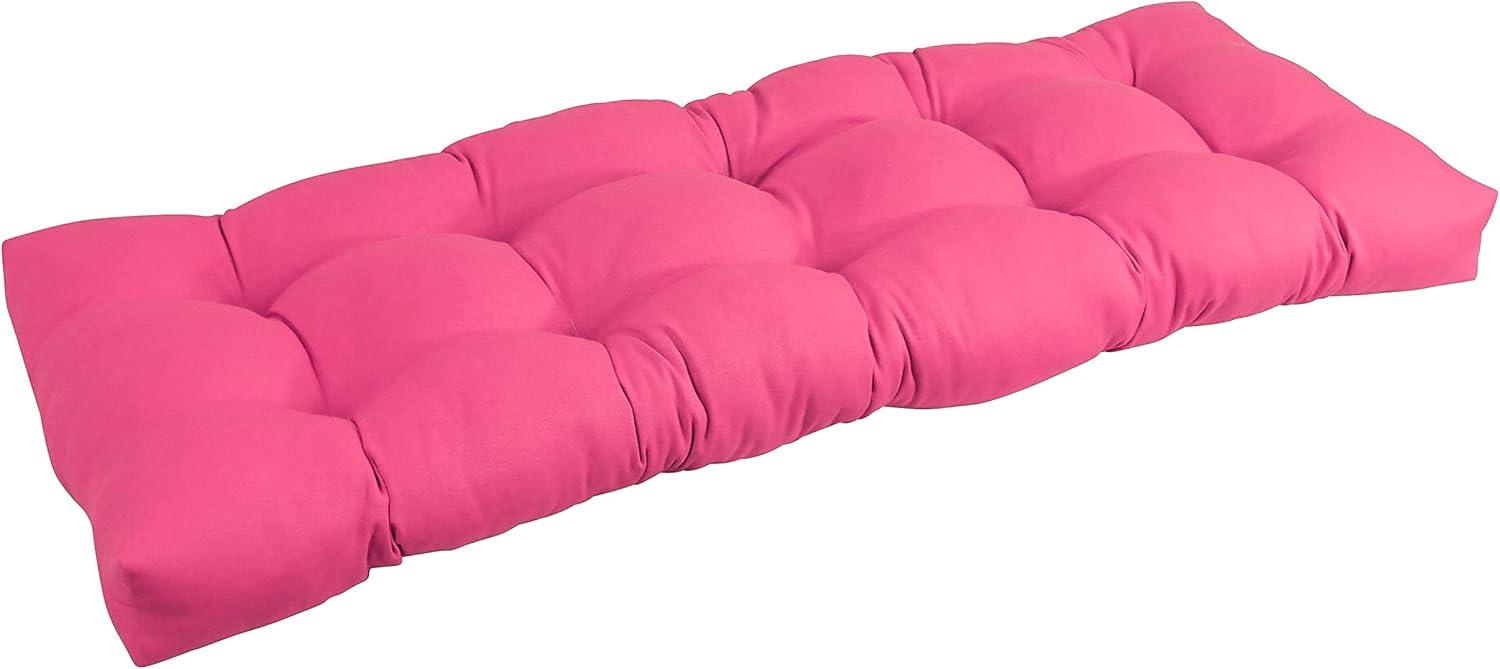 Berry Red Tufted Twill Bench Cushion 46 x 19 in