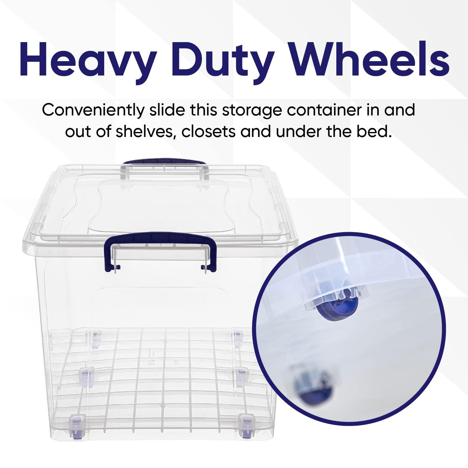 Clear Plastic Stackable Storage Box with Snap Lid, 44 Quart