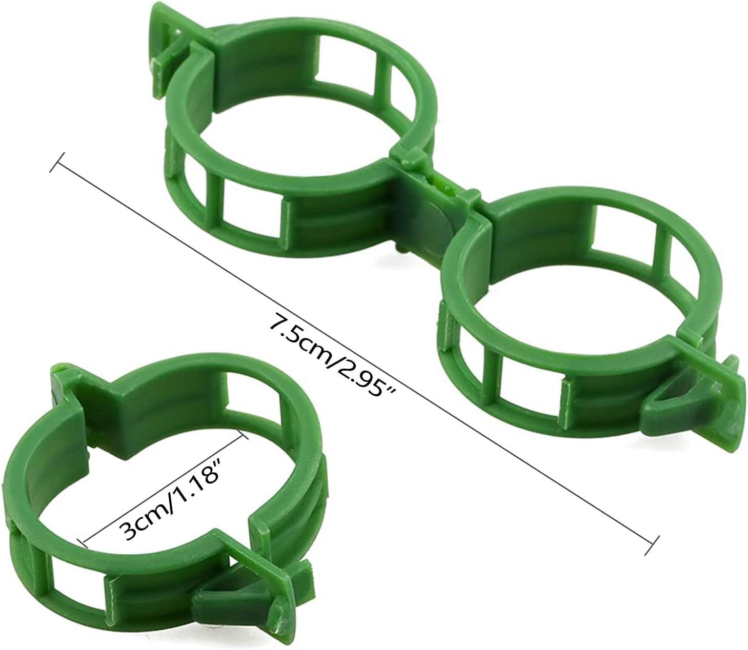 Plant Support Clips, Plastic Plant Clips for Climbing Plants, Reusable Garden Clips for Tomato and Other Vine Plants, Trellis Clips to Grow Upright Makes Plants Healthier (Green, 100pcs)