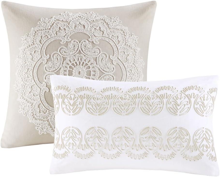 Suzanna Tufted Chenille Embroidered Medallion 3 Piece Cotton Duvet Cover Set