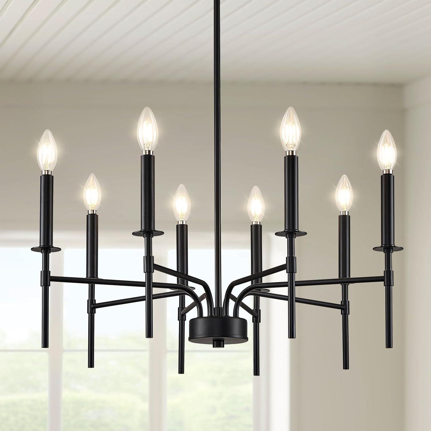 Trudeau 8-Light Modern Dining Room Candle Chandelier Light Fixture