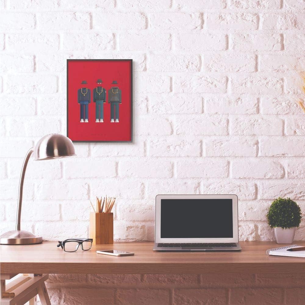 Stupell las Industrias Ejecutan Personajes de Personas Famosas de DMC, Diseño de Moda, Arte de Pared Enmarcado por Fred Bircal