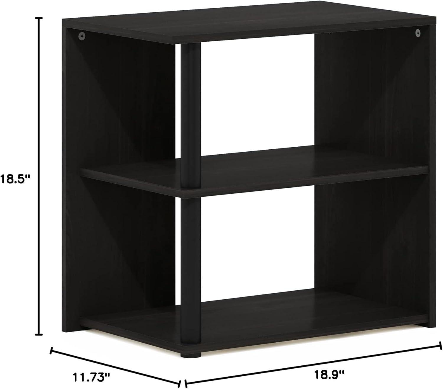 Furinno Romain 2-Tier End Table, Espresso/Black