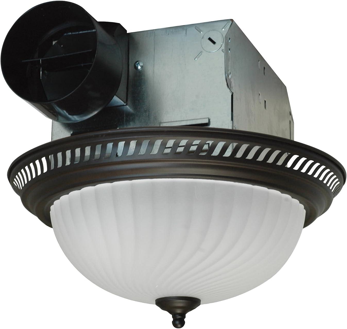 Air King DRLC701 Round Bath Fan with Light Bronze