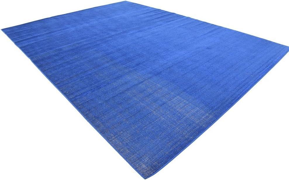 Navy Blue 9' x 12' Rectangular Braided Synthetic Rug