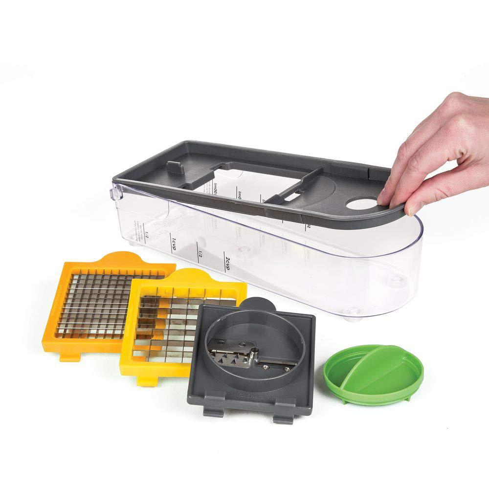 Prepworks Veggie Chopper Dicer and Spiralizer: Manual Food Chopper with Container, 3 Blades, Dishwasher-Safe
