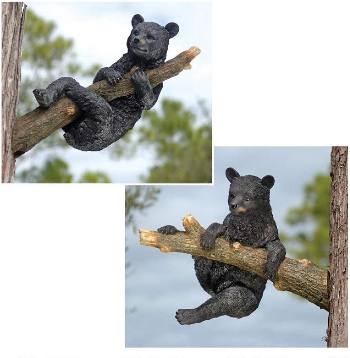 Design Toscano Up a Tree Black Bear Cubs Climbing and Hangings Statue Set