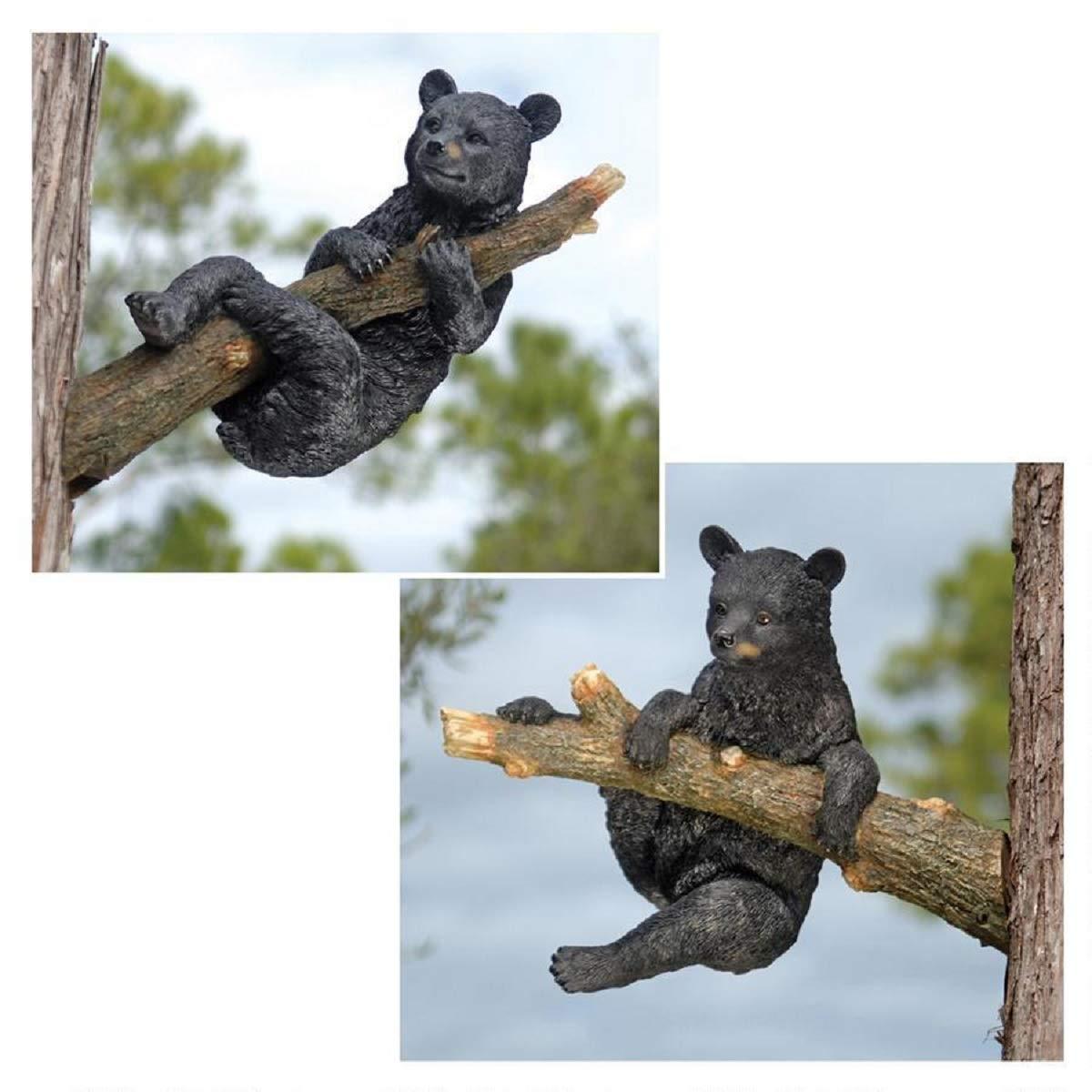 Design Toscano Up a Tree Black Bear Cubs Climbing and Hangings Statue Set