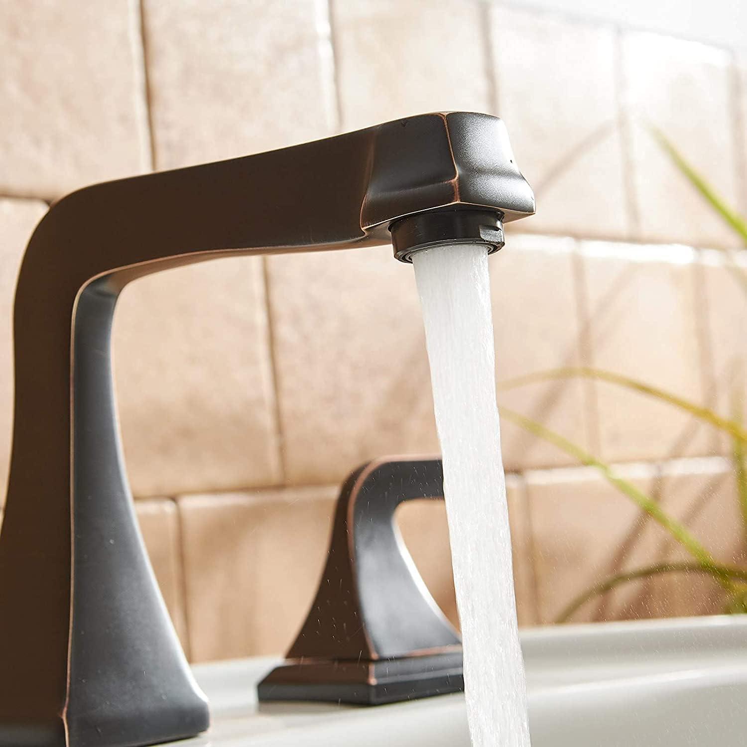 Oil Rubbed Bronze Widespread Bathroom Faucet with Lever Handles