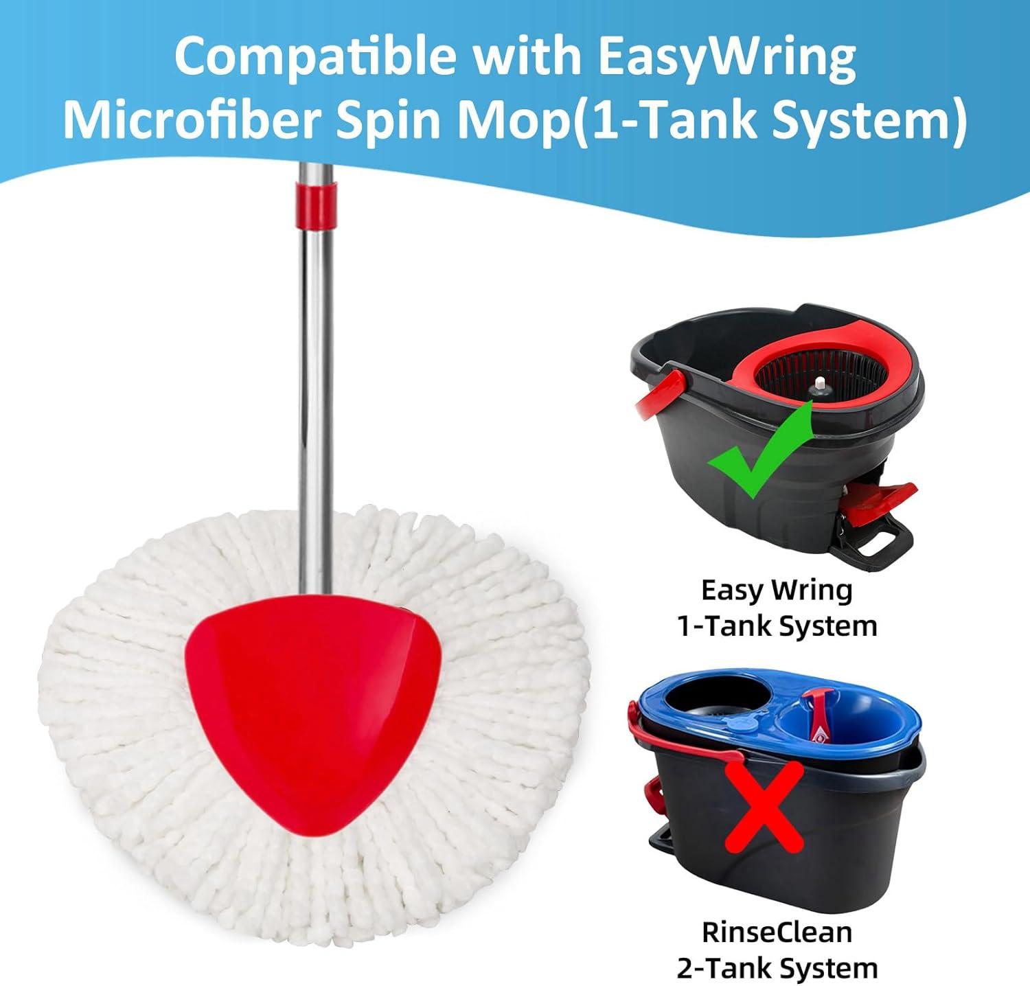 4 Pack Spin Mop Refill - Replacement Head Compatible with O Cedar, Microfiber Spin Mop Refills,clean the floor. Easy Floor Cleaning Mop Head Replacement - Bonison