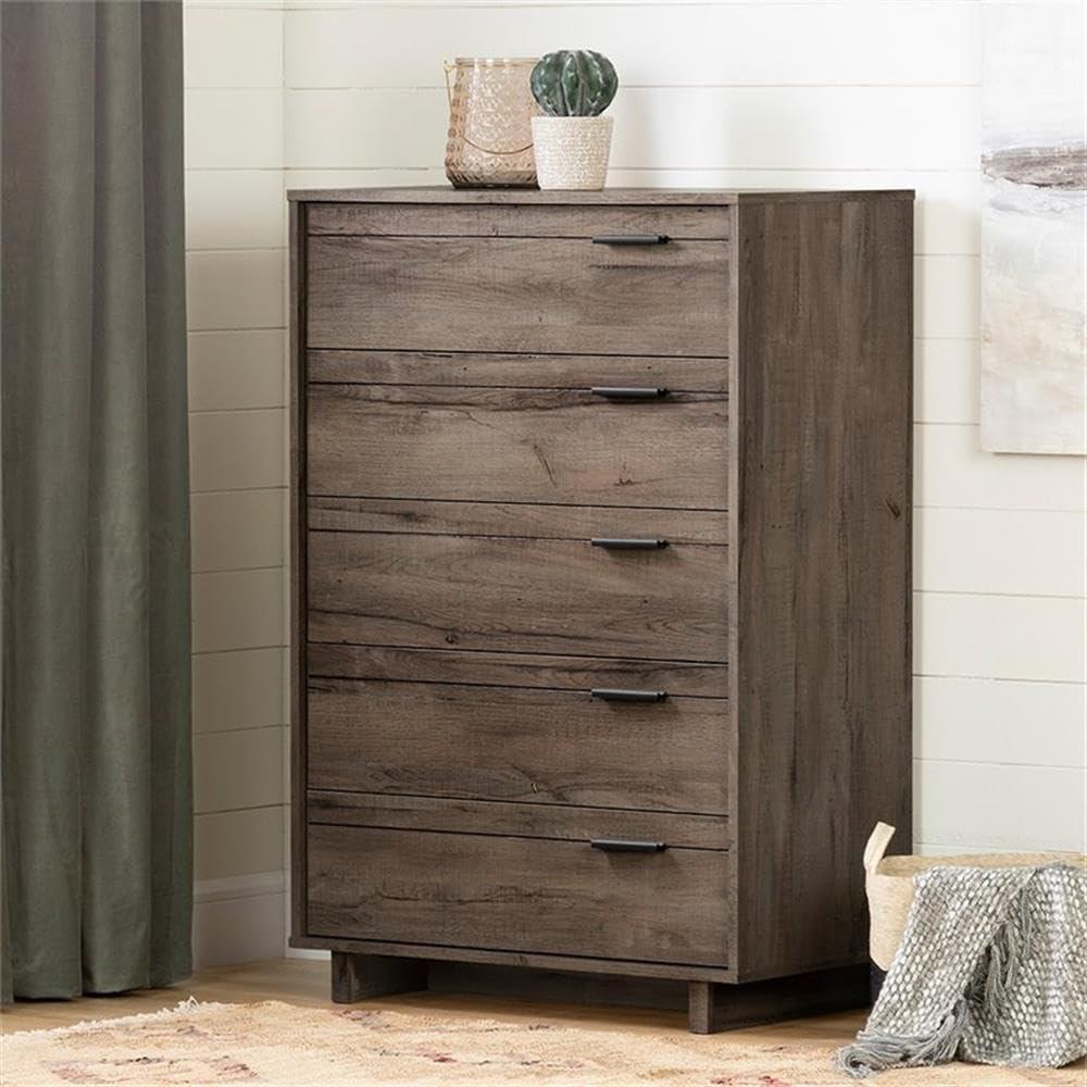 South Shore Fynn Contemporary 5-Drawers Kids Dresser Fall Oak (Particle Board)
