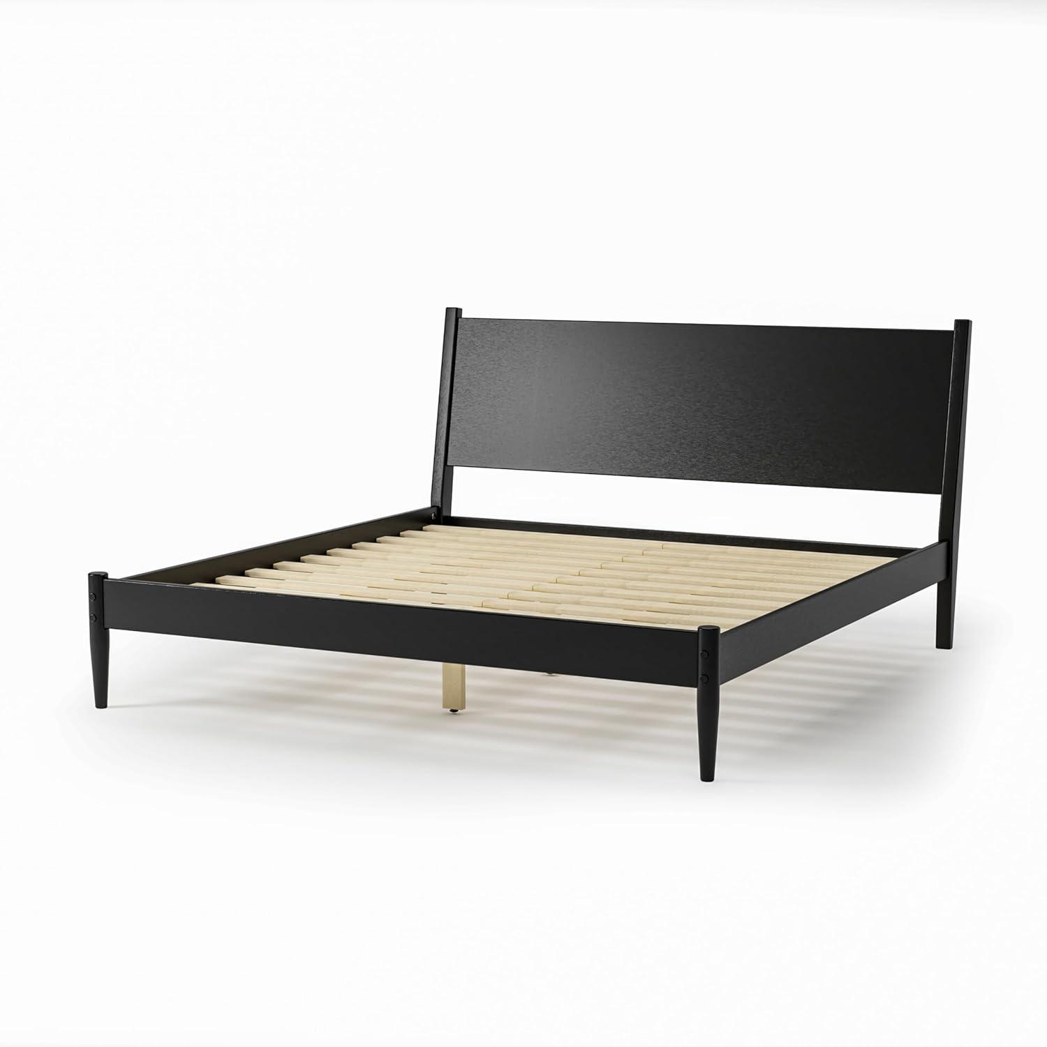 Mid-Century Panel Bed - King Size - Light Oak
