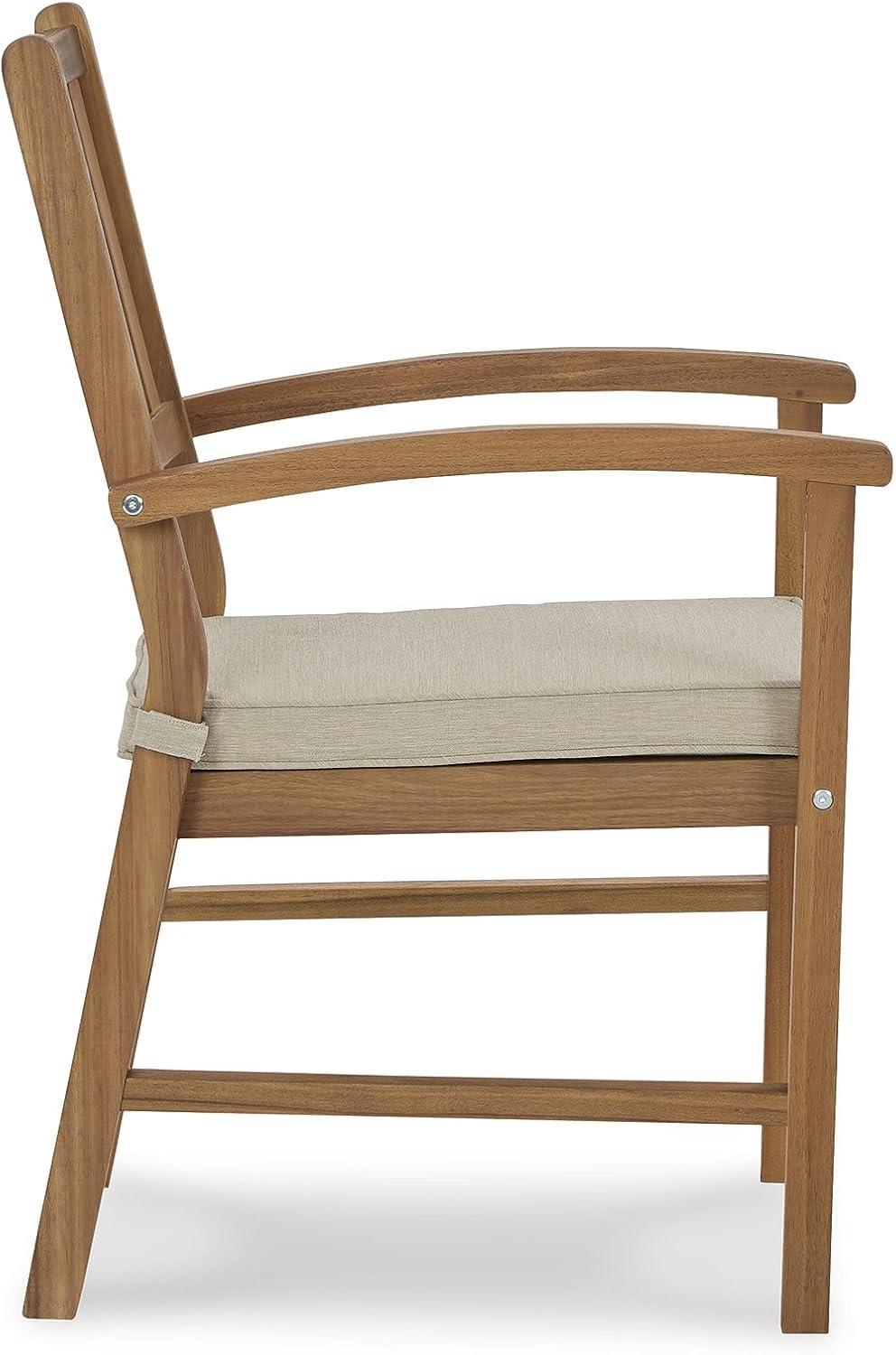 Gennine Outdoor Dining Armchair with Cushion (Set of 2)