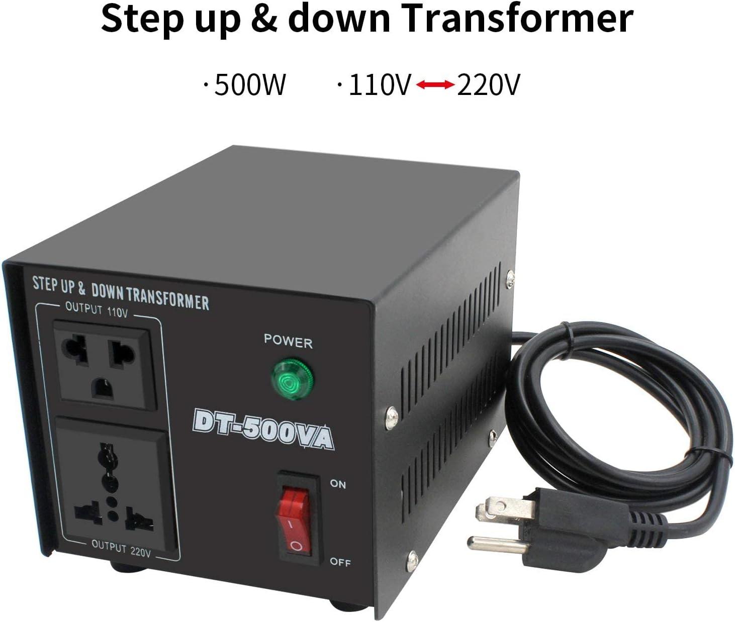 500W Black Copper Step Up & Down Voltage Transformer