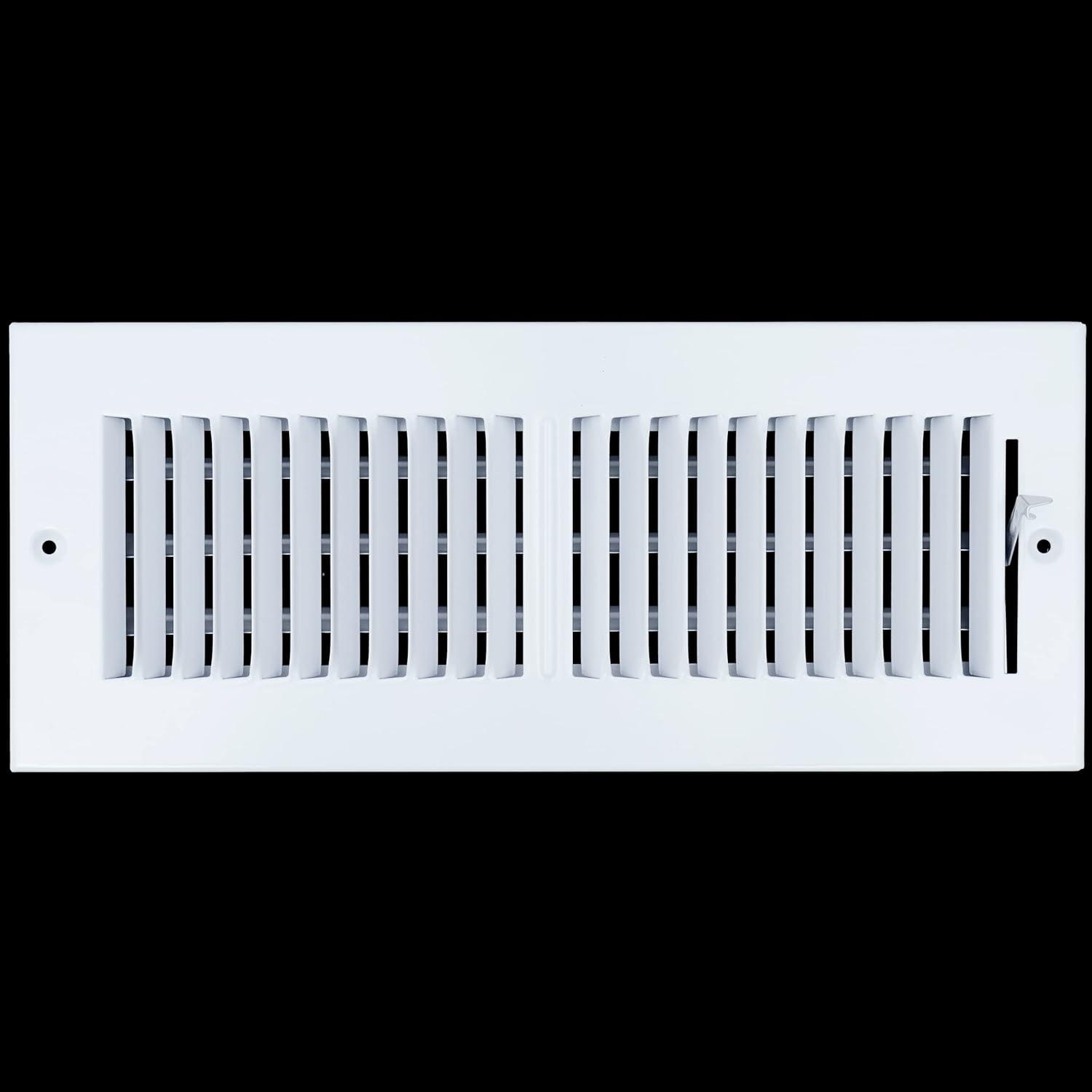 Fits 12x4 Duct Opening 2 WAY Steel Air Supply Diffuser by Handua | Register Vent Cover Grill for Sidewall and Ceiling | White | Outer Dimensions: 13.75" X 5.75"